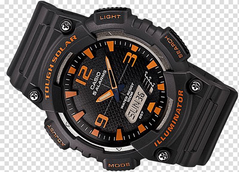 Watch strap Casio Tough Solar G-Shock, watch transparent background PNG clipart