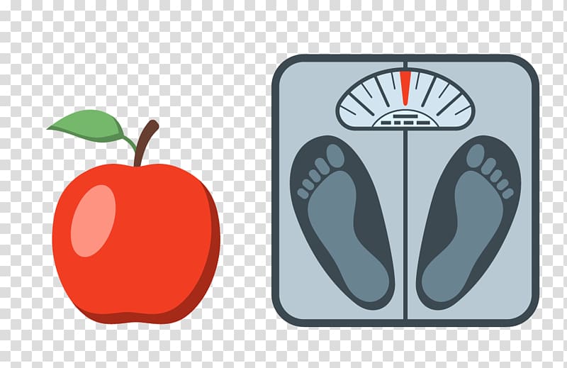Cartoon Weighing scale , red apple and weight measurement device transparent background PNG clipart