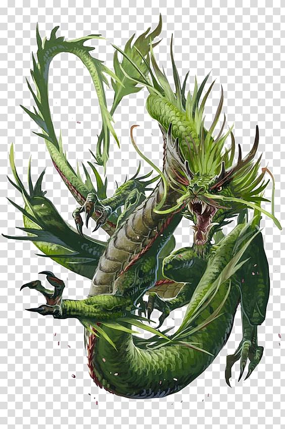 green eastern dragon , Chinese dragon Legendary creature Fantasy Here be dragons, Dragon transparent background PNG clipart