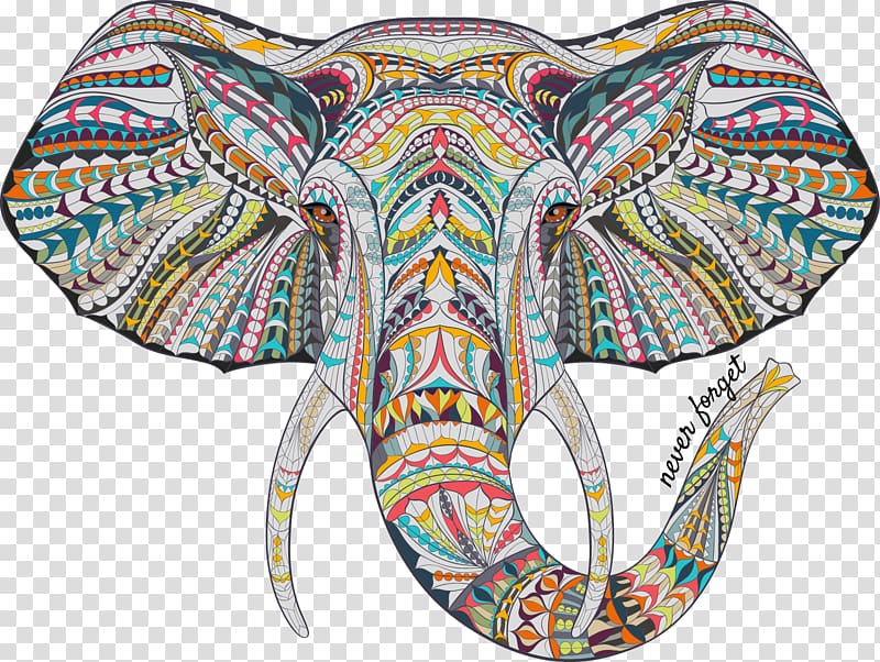 Elephant Mandala Designs: Relaxing Coloring Books for Adults, elephant transparent background PNG clipart
