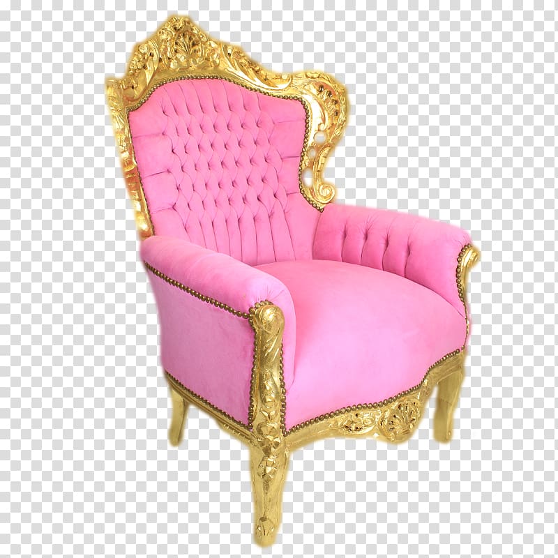 Club chair Fauteuil Pink Velvet, chair transparent background PNG clipart