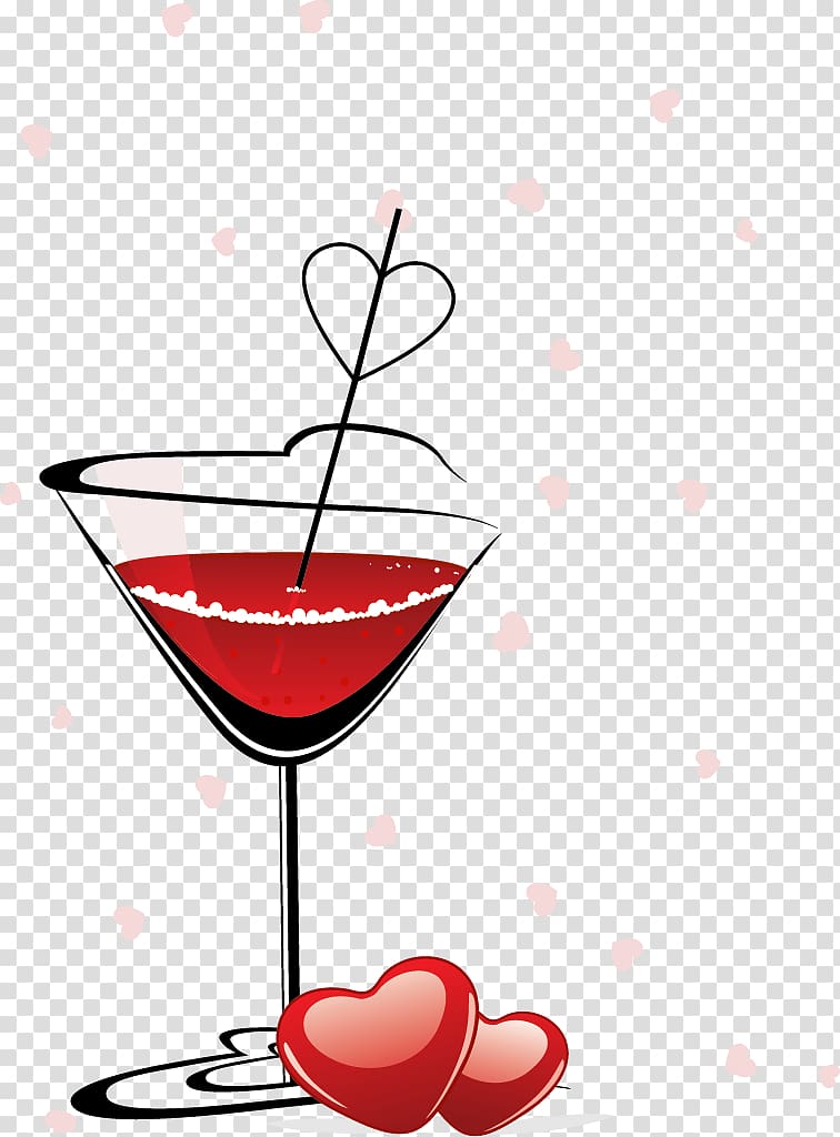 Red Wine Cocktail Wine glass, painted cocktail transparent background PNG clipart
