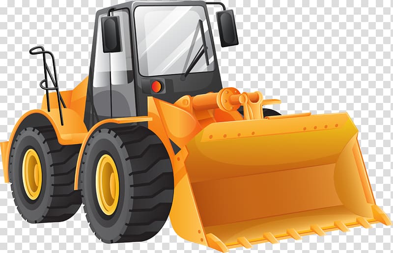 Bulldozer B is for beaver , hand drawn bulldozer transparent background PNG clipart