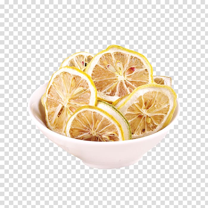 Lemon Flowering tea Vegetarian cuisine, Bowl of lemon slices transparent background PNG clipart