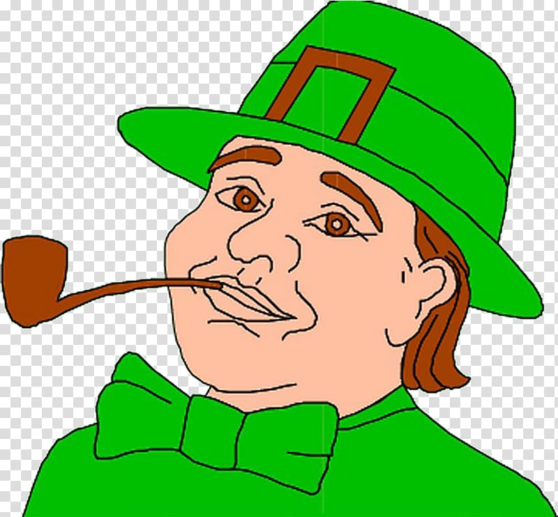 Ireland Leprechaun Saint Patrick\'s Day , Cartoon smoking man transparent background PNG clipart
