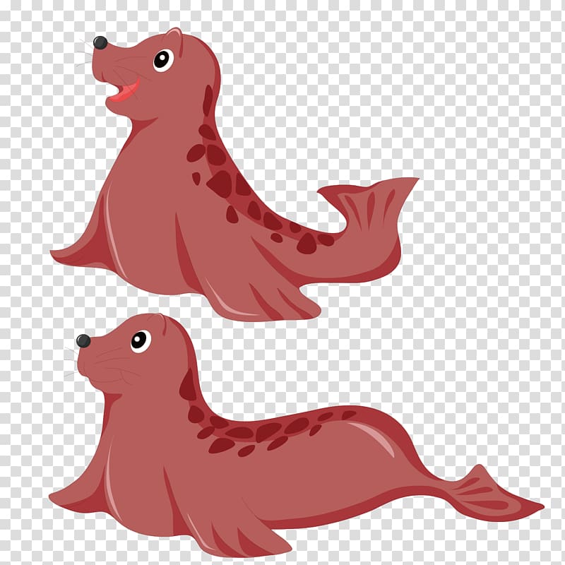 Earless seal Cartoon Illustration, Cute cartoon baby seal material transparent background PNG clipart