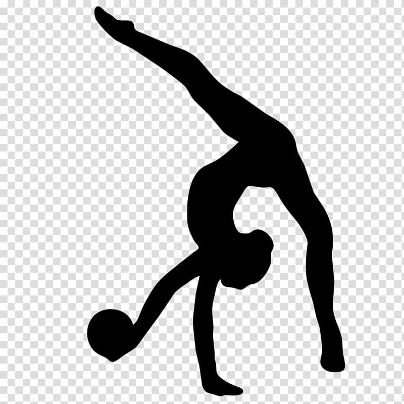 Rhythmic gymnastics Acrobatic gymnastics , motion silhouette transparent background PNG clipart
