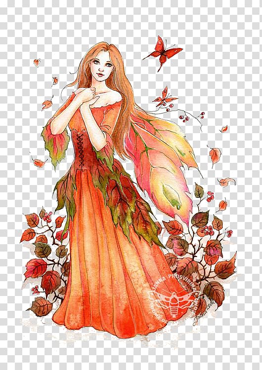 Fairy Autumn, Fairy transparent background PNG clipart