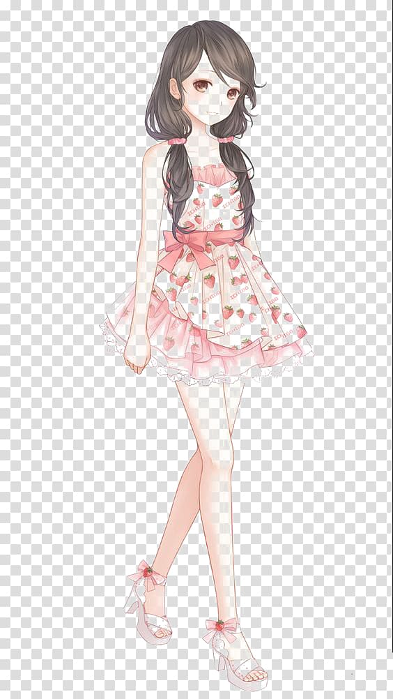 gray-haired female illustration, Anime Drawing Girl Dress, girl transparent background PNG clipart