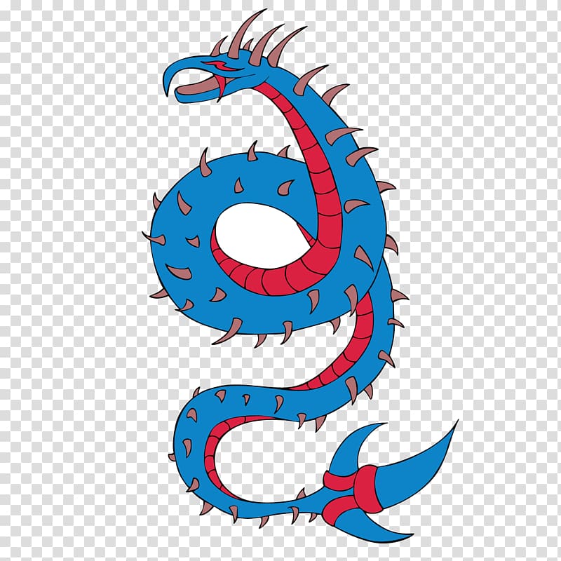 Chinese dragon Japanese dragon Illustration, Blue Dragon Cartoon transparent background PNG clipart