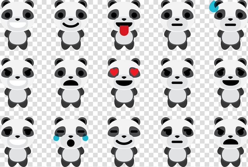 Telephone Facial expression Emoji, Panda expression transparent background PNG clipart
