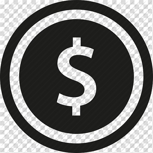 Coin Flat design Icon, Dollar Sign Outline transparent background PNG clipart