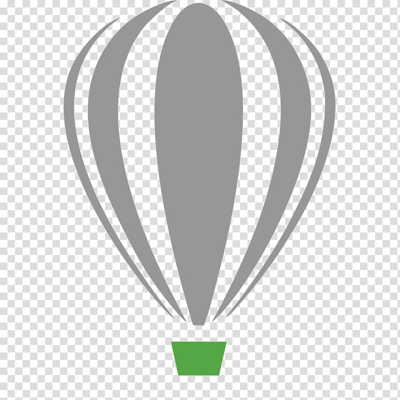 gray and green hot air balloon art, CorelDRAW Computer Software Logo, cdr transparent background PNG clipart