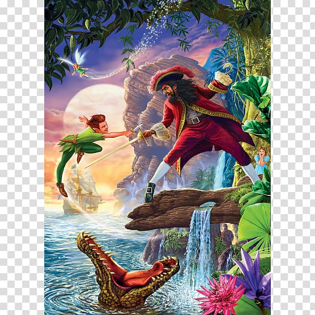 Jigsaw Puzzles Peter Pan Captain Hook Peter and Wendy, peter pan transparent background PNG clipart