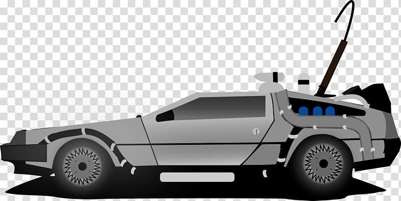 Marty McFly Dr. Emmett Brown DeLorean DMC-12 DeLorean time machine , Technoargia transparent background PNG clipart