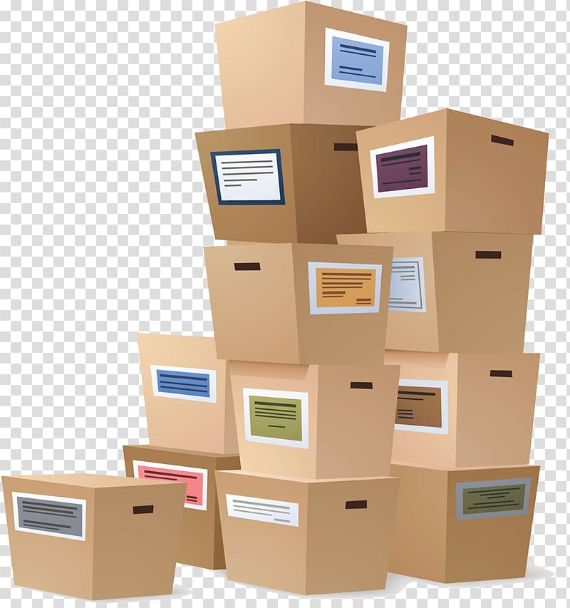 brown box lot art, Mover Relocation Self Storage Box Service, Express warehouse box transparent background PNG clipart