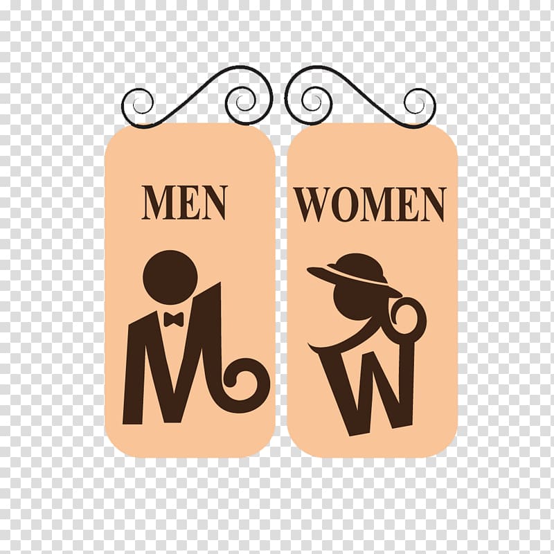 men and women signage , Public toilet Bathroom Flush toilet, Creative signs for men and women transparent background PNG clipart