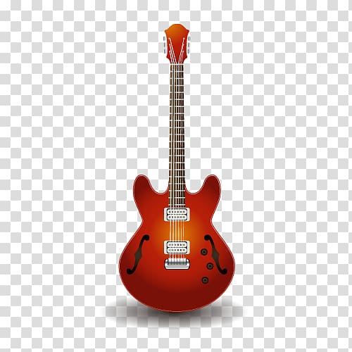 Electric guitar Epiphone Dot Acoustic guitar Bass guitar, material red guitar transparent background PNG clipart