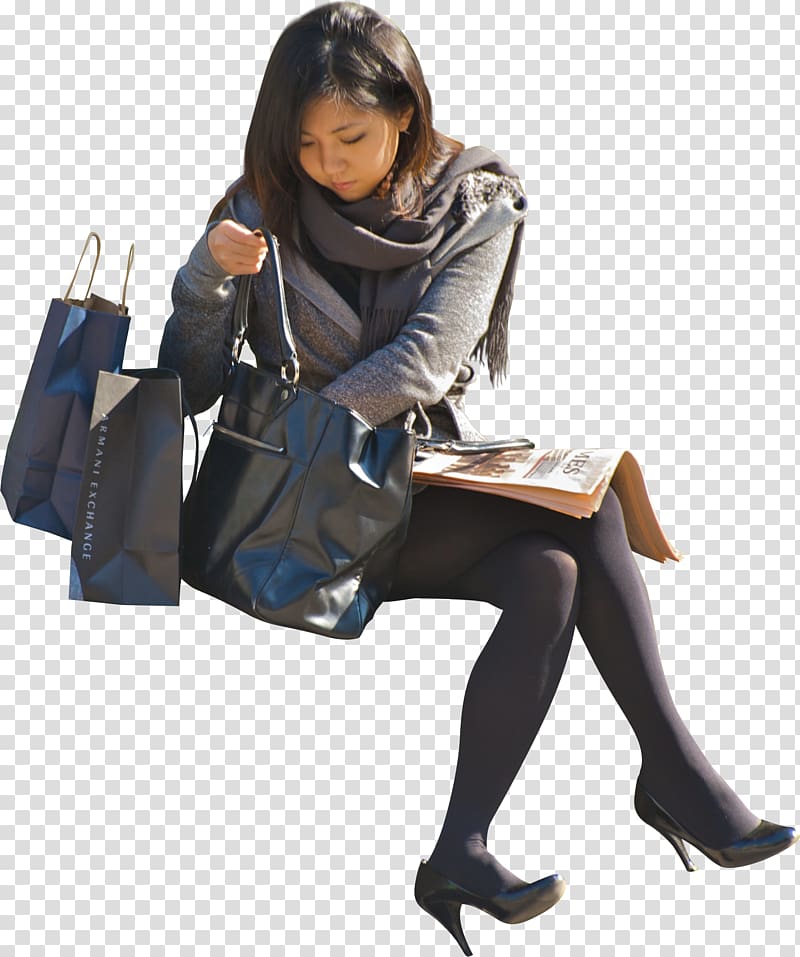woman holding tote bag, Sitting People , sitting man transparent background PNG clipart