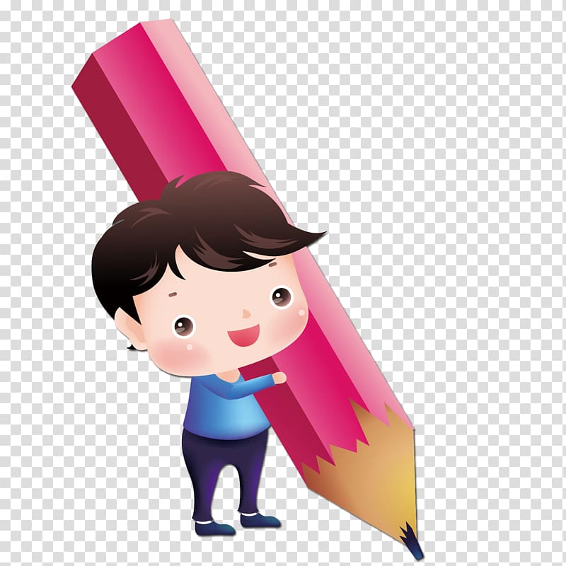 Pencil Stationery Computer file, Holding a pencil boy transparent background PNG clipart