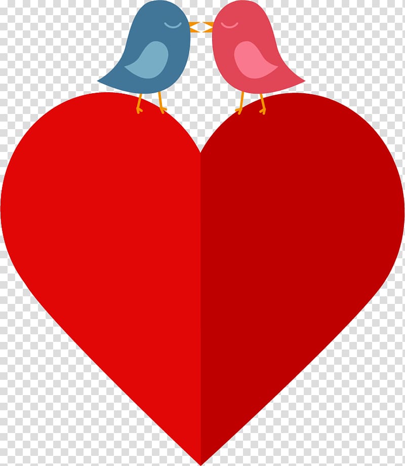 Bird Love Romance, Red Love Birds transparent background PNG clipart