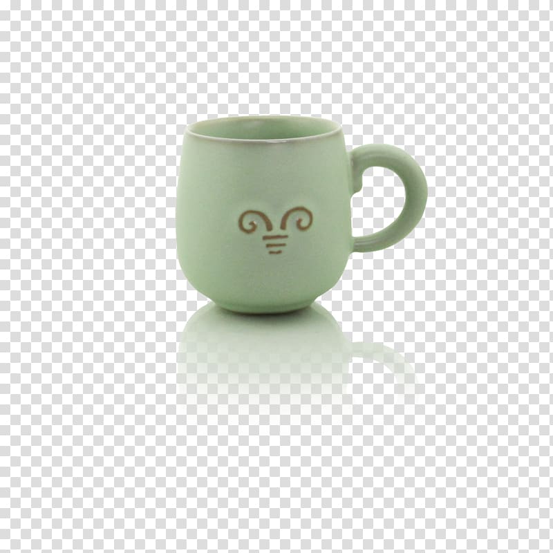 Coffee cup Green Ceramic, Sanyangkaitai Cup (Green) transparent background PNG clipart