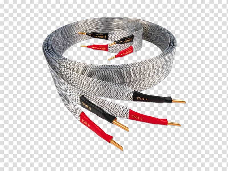 Speaker wire Loudspeaker Electrical cable Nordost Corporation Bi-wiring, stereo ribbon transparent background PNG clipart