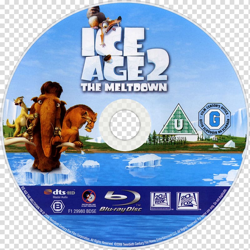 Blu-ray disc DVD Ice Age 2: The Meltdown Compact disc, ice age transparent background PNG clipart