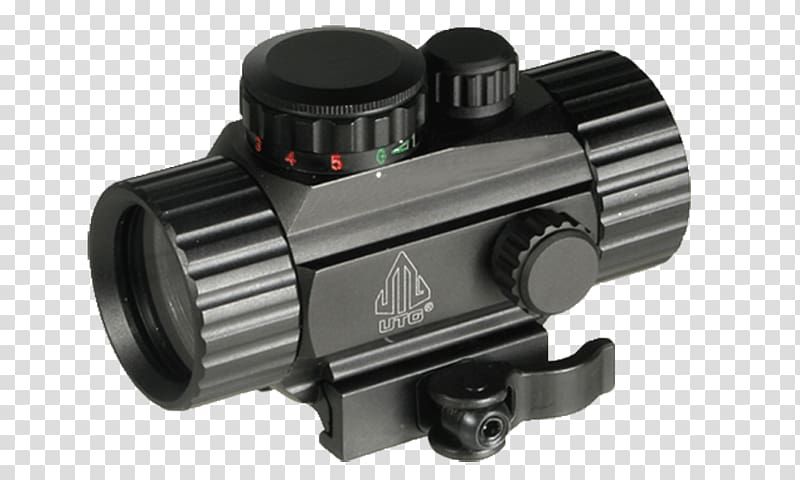 Red dot sight Reflector sight Picatinny rail Iron sights, Scope transparent background PNG clipart