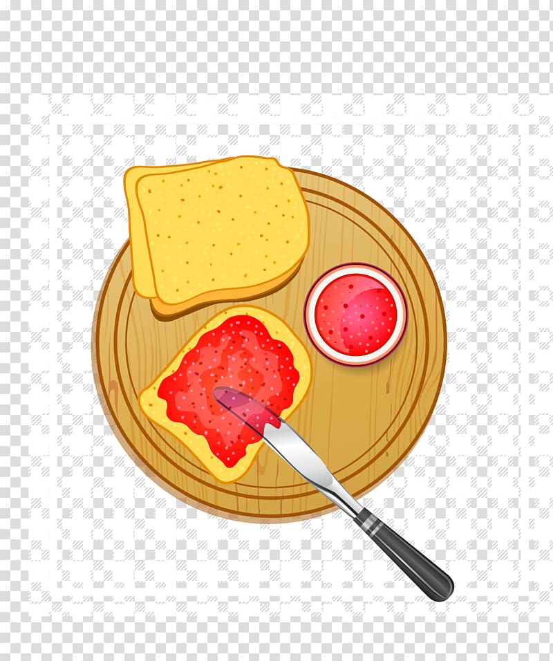 Toast Marmalade Breakfast Gelatin dessert Bread, Bread strawberry jam transparent background PNG clipart