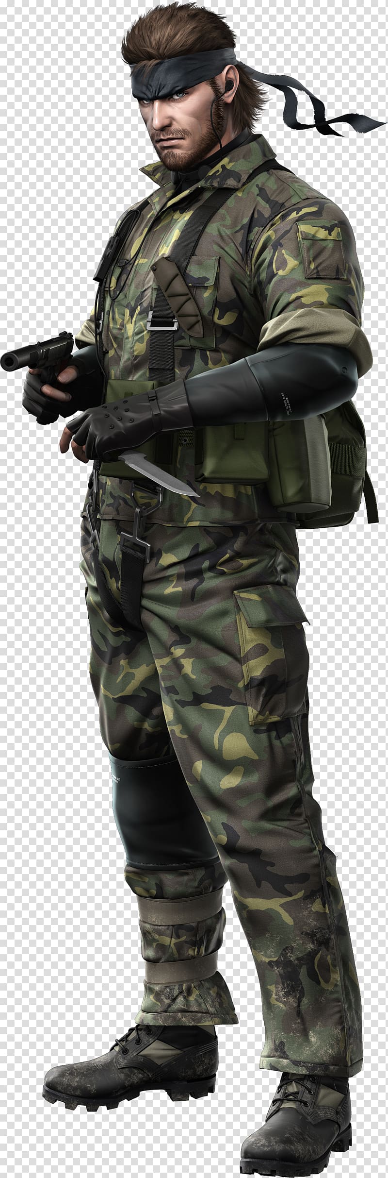 military male character holding pistol and knife, Metal Gear Solid 3: Snake Eater Metal Gear 2: Solid Snake Metal Gear Solid V: The Phantom Pain, metal gear transparent background PNG clipart
