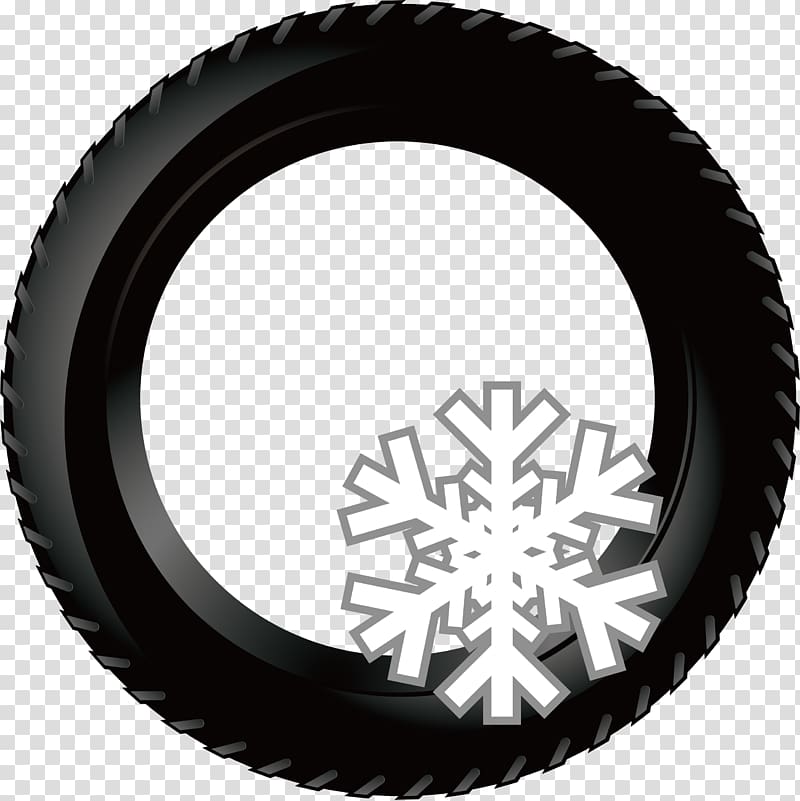 Tire Cartoon Wheel, Snowflake tire transparent background PNG clipart