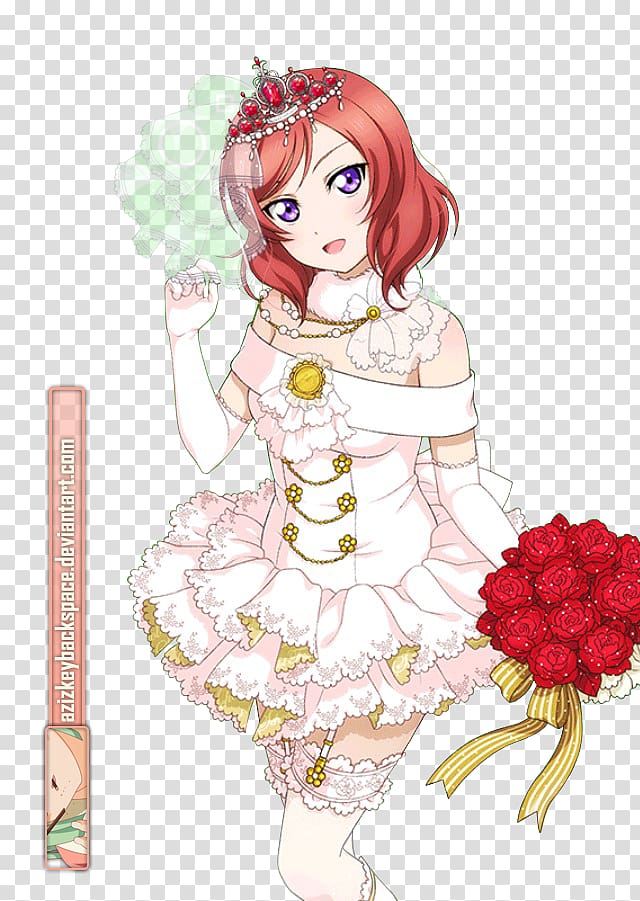 Maki Nishikino Love Live! School Idol Festival Cosplay Wedding dress Costume, Loving Card transparent background PNG clipart