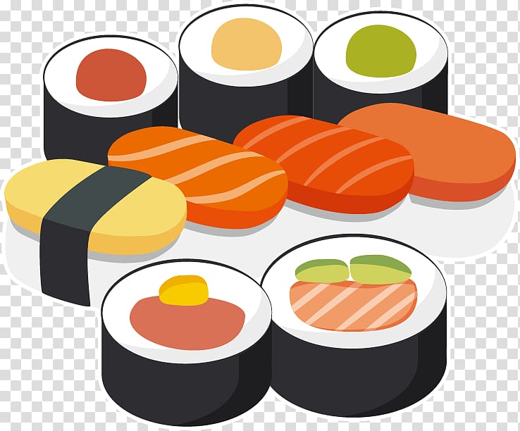 Sushi Japanese Cuisine, Korean sushi material transparent background PNG clipart