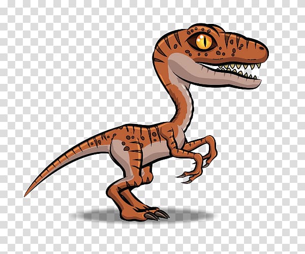 brown dinosaur illustration, Velociraptor Tyrannosaurus Cartoon Dinosaur Animation, dinosaur transparent background PNG clipart