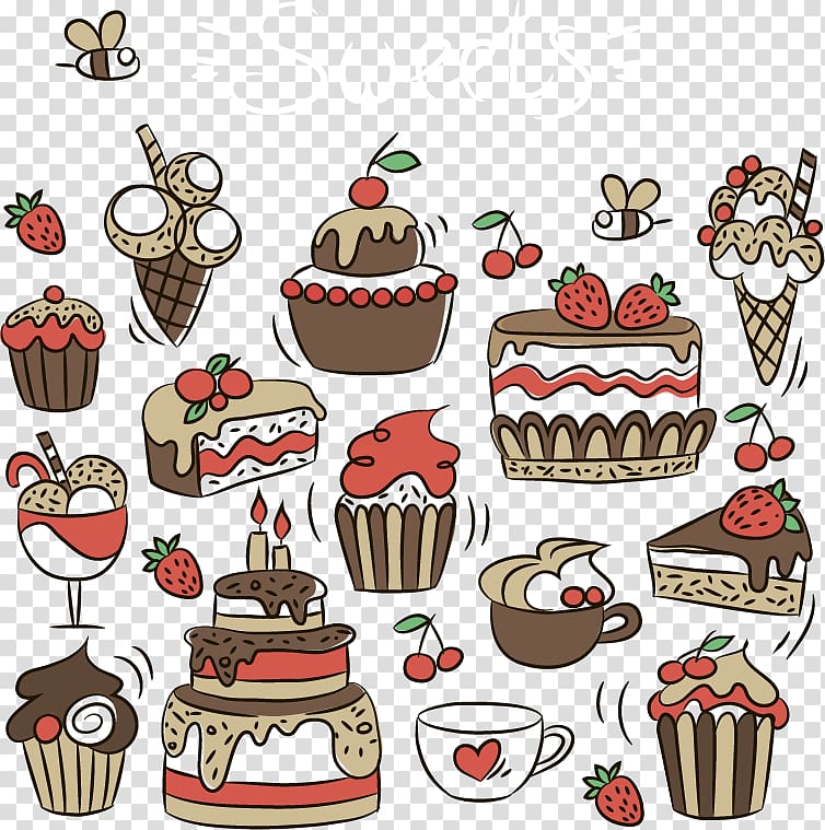 Ice cream Cupcake Birthday cake Bakery Petit four, Dessert cake transparent background PNG clipart