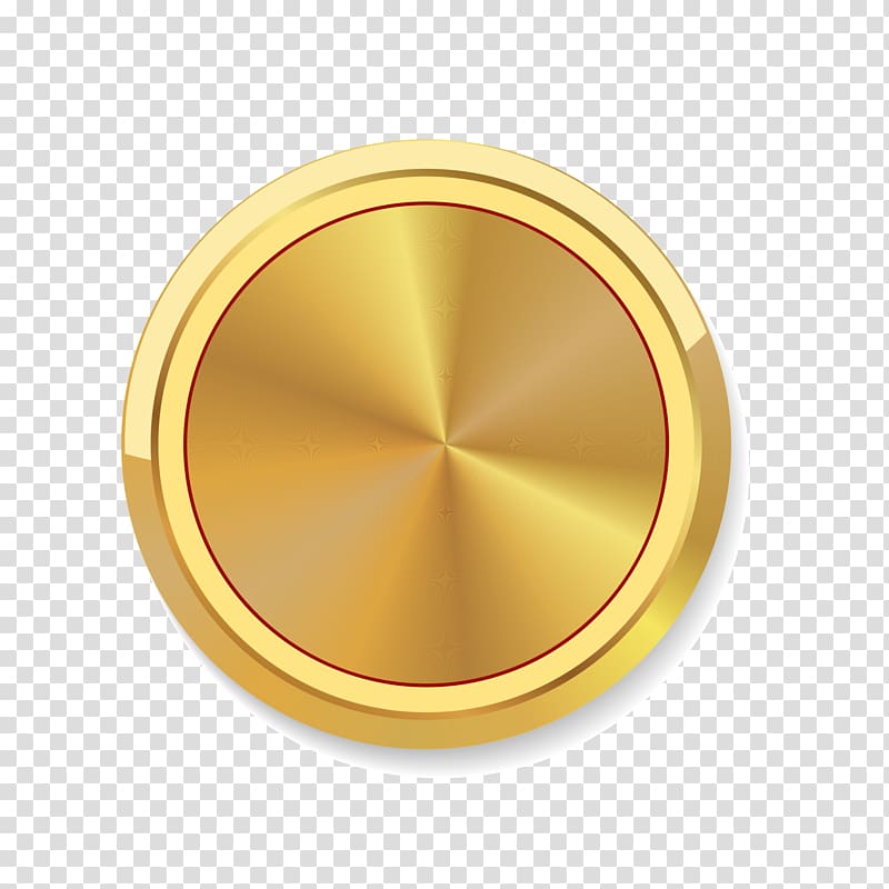 round gold coin illustration, Circle Gold Disk, Golden atmosphere Medal transparent background PNG clipart