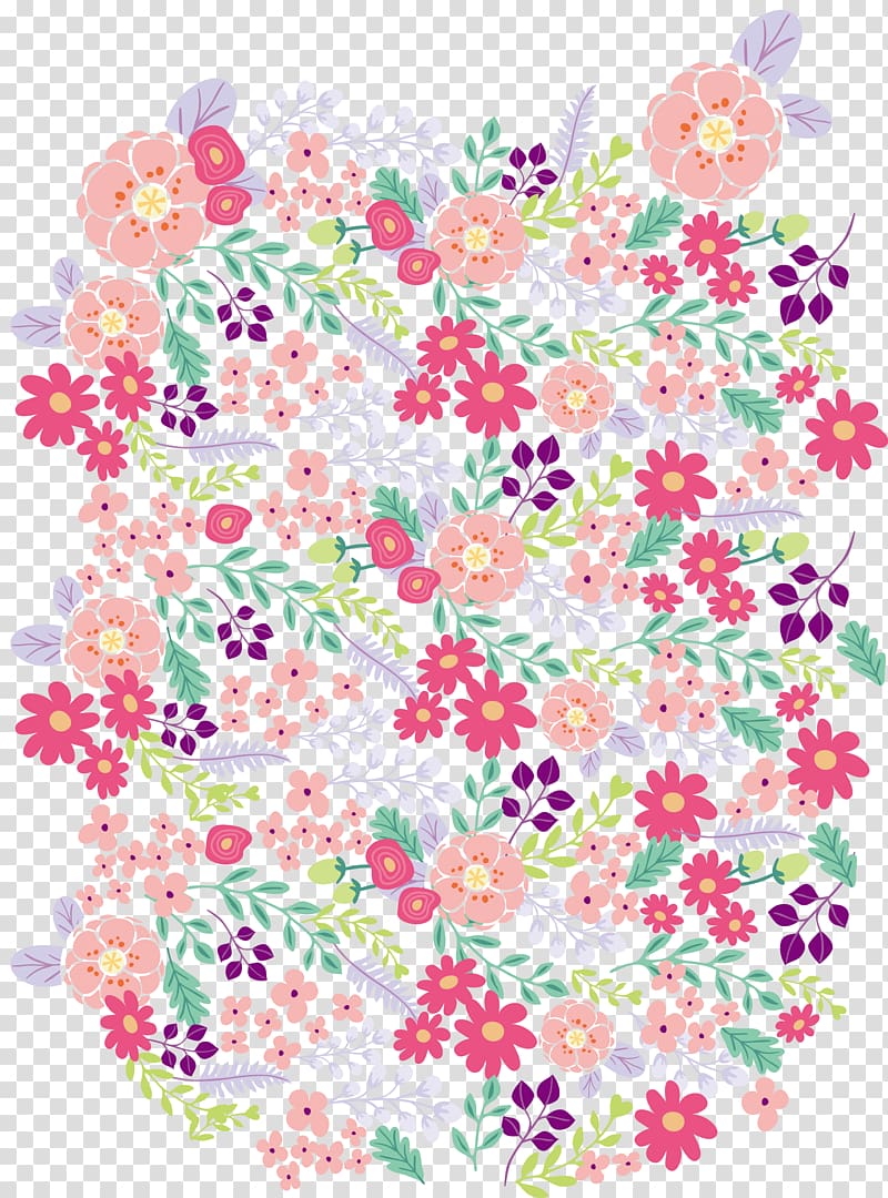 multicolored floral , Floral design Flower Color, Romantic colored flowers transparent background PNG clipart