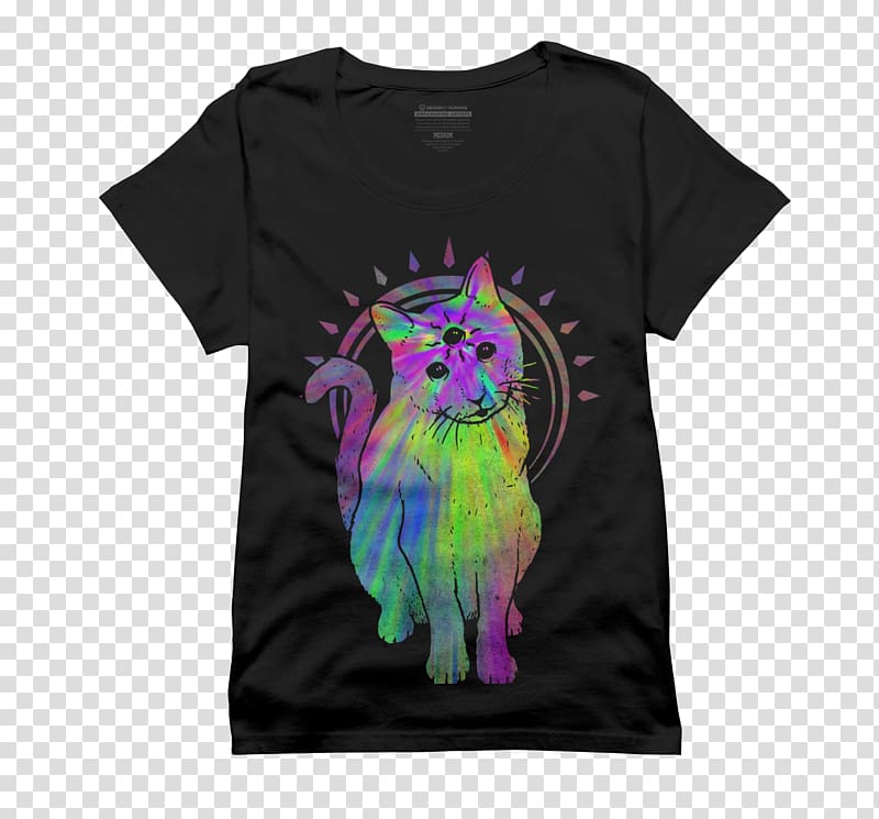 T-shirt Cat Psychedelia Clothing, T-shirt transparent background PNG clipart