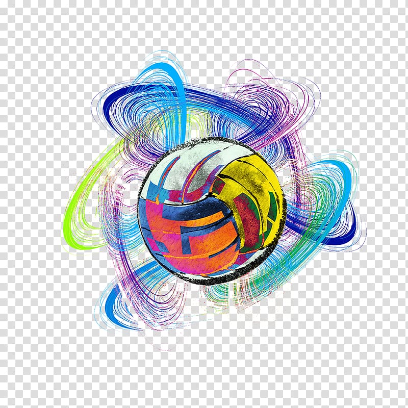 volleyball illustration, Volleyball Color, Color volleyball transparent background PNG clipart