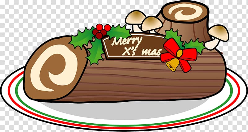 Yule log Christmas cake クリスマスプレゼント, christmas transparent background PNG clipart