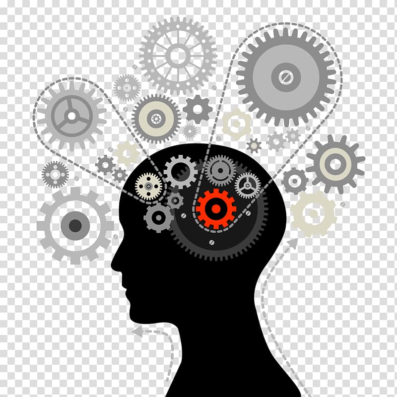 several cogs illustration, Mind Human brain Thought, of the brain gear transparent background PNG clipart