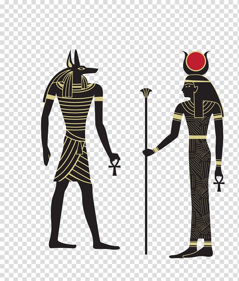 Anubis and Osiris , Ancient Egypt Egyptian Pharaoh, black Egyptian pharaohs mystery transparent background PNG clipart