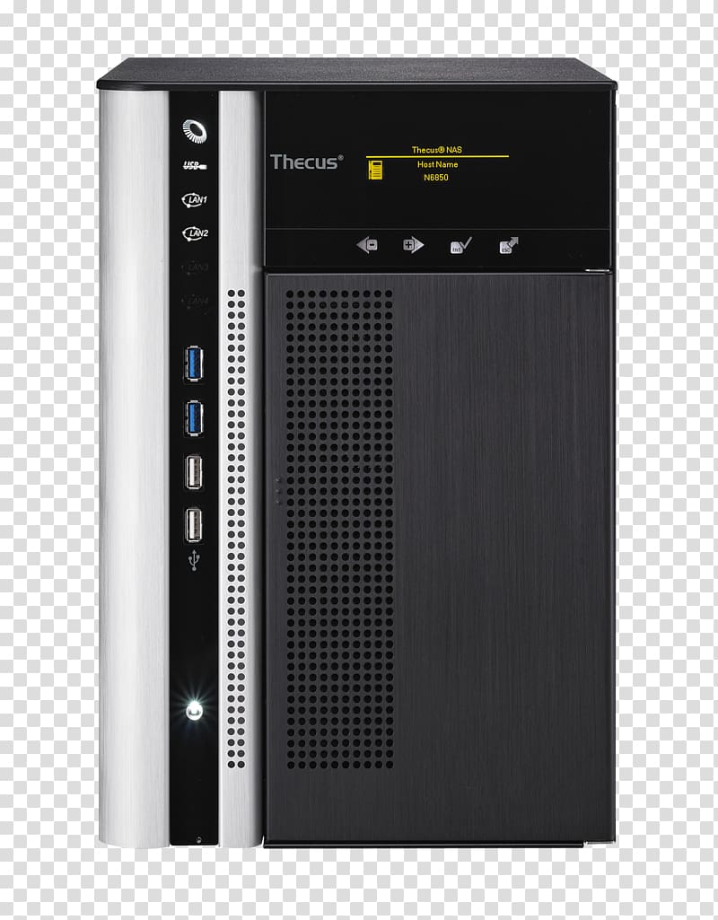 Network Storage Systems Thecus N8850 Thecus Technology TopTower N6850 NAS server, SATA 3Gb/s, Computer transparent background PNG clipart