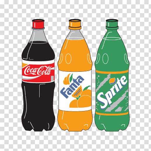 Coca-Cola, Fanta, and Sprite bottles , Coca-Cola Fizzy Drinks Diet Coke, Soda Liter transparent background PNG clipart