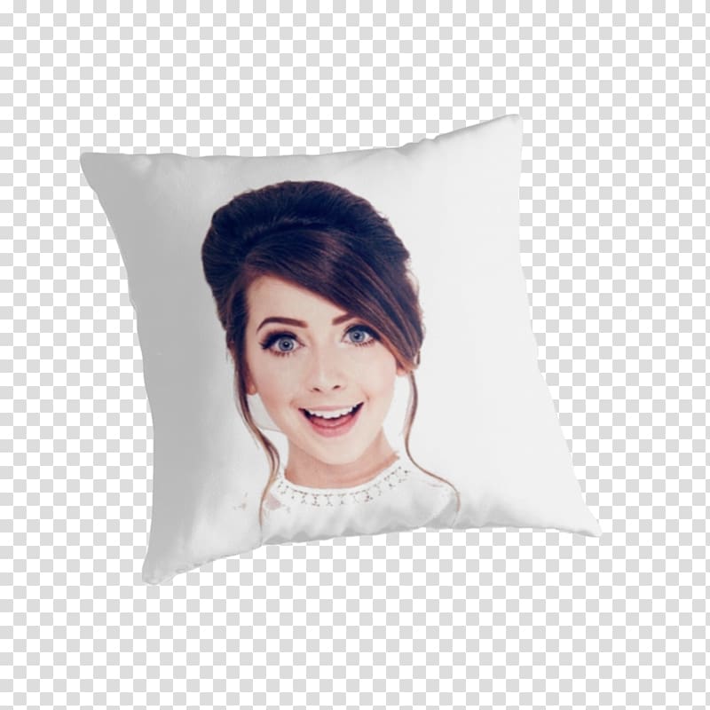 Zoella Throw Pillows YouTuber, beyond life transparent background PNG clipart