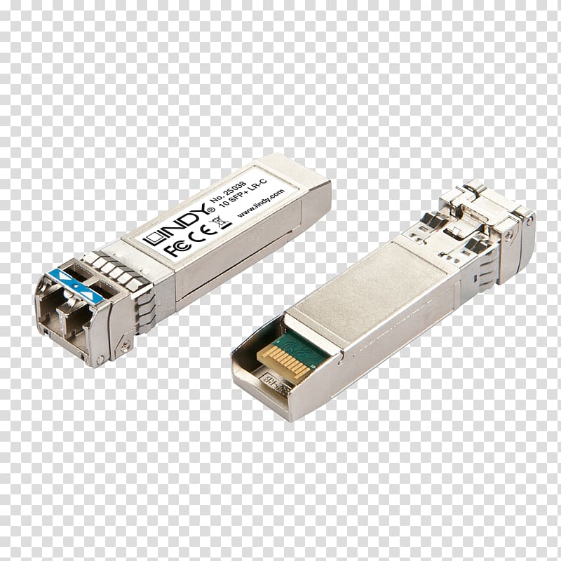 Electrical connector 10 Gigabit Ethernet Lindy Electronics Network switch, Small Form-factor Pluggable Transceiver transparent background PNG clipart