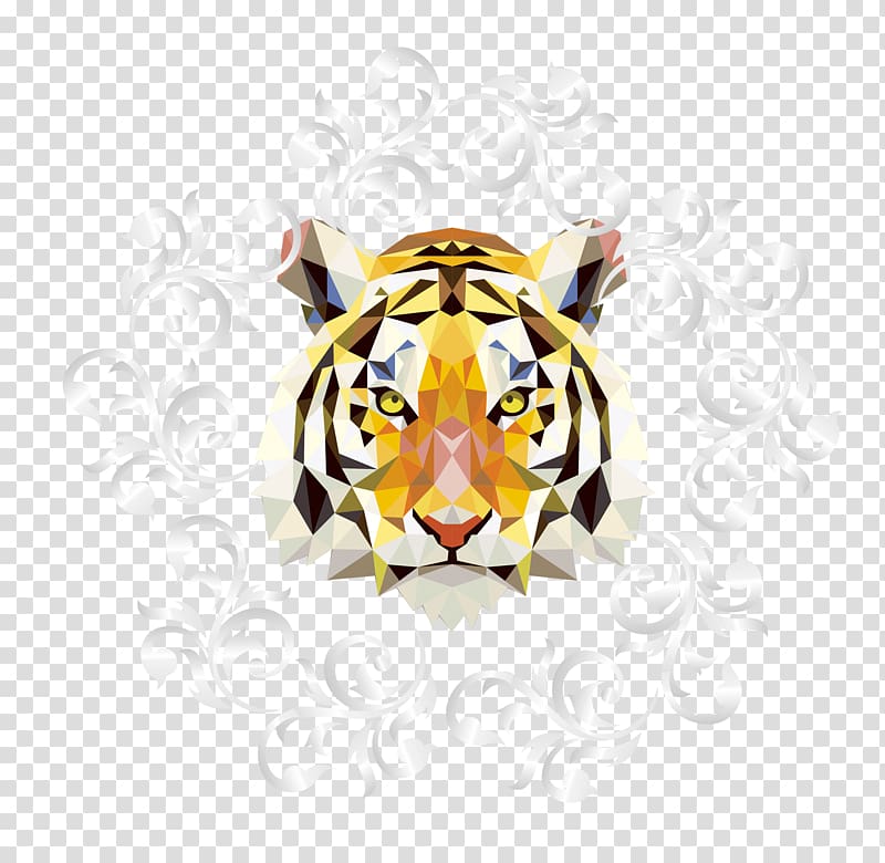 Tiger Triangle Geometry Graphic design, tiger transparent background PNG clipart