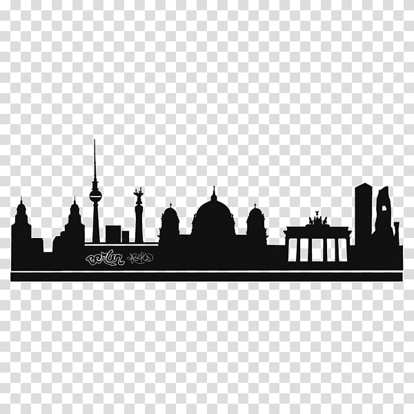 Silhouette City Skyline Phonograph record Berlin, wall decal transparent background PNG clipart