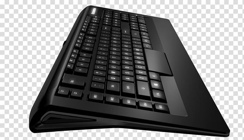 Computer keyboard SteelSeries Apex 300 Gaming keypad Backlight Video game, black and white keyboard transparent background PNG clipart